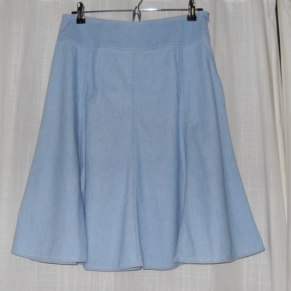 Lt Blue Denim A-Line Skirt Size 6 Jones New York